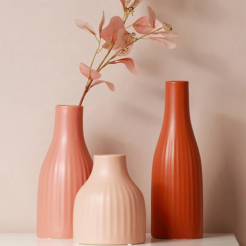 

Vase Nordic 2020 Home Decor Living Room Decoration Ceramic Flower Pots Brown